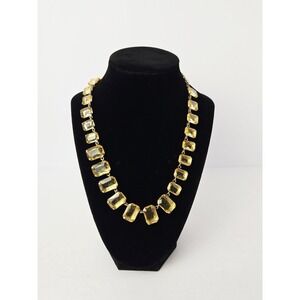 Tasha Gold Tone Rectangle Statement Necklace rhinestone‎ choker